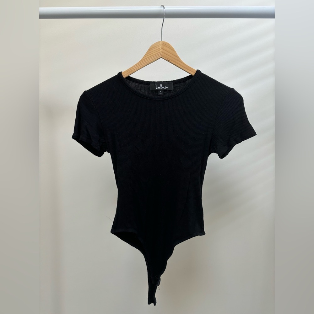 Lulus Short Sleeve Ribbed Bodysuit